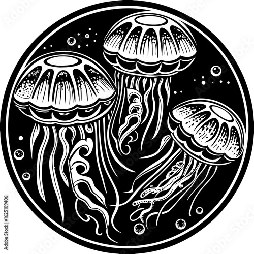 Glowing Jellyfish Under Deep-Sea Lighting