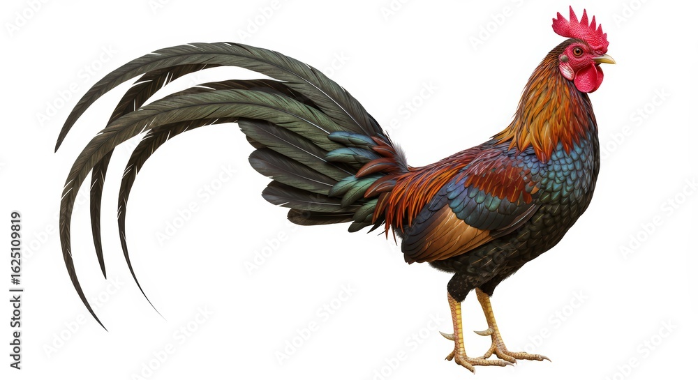 Fototapeta premium Rooster portrait against white background