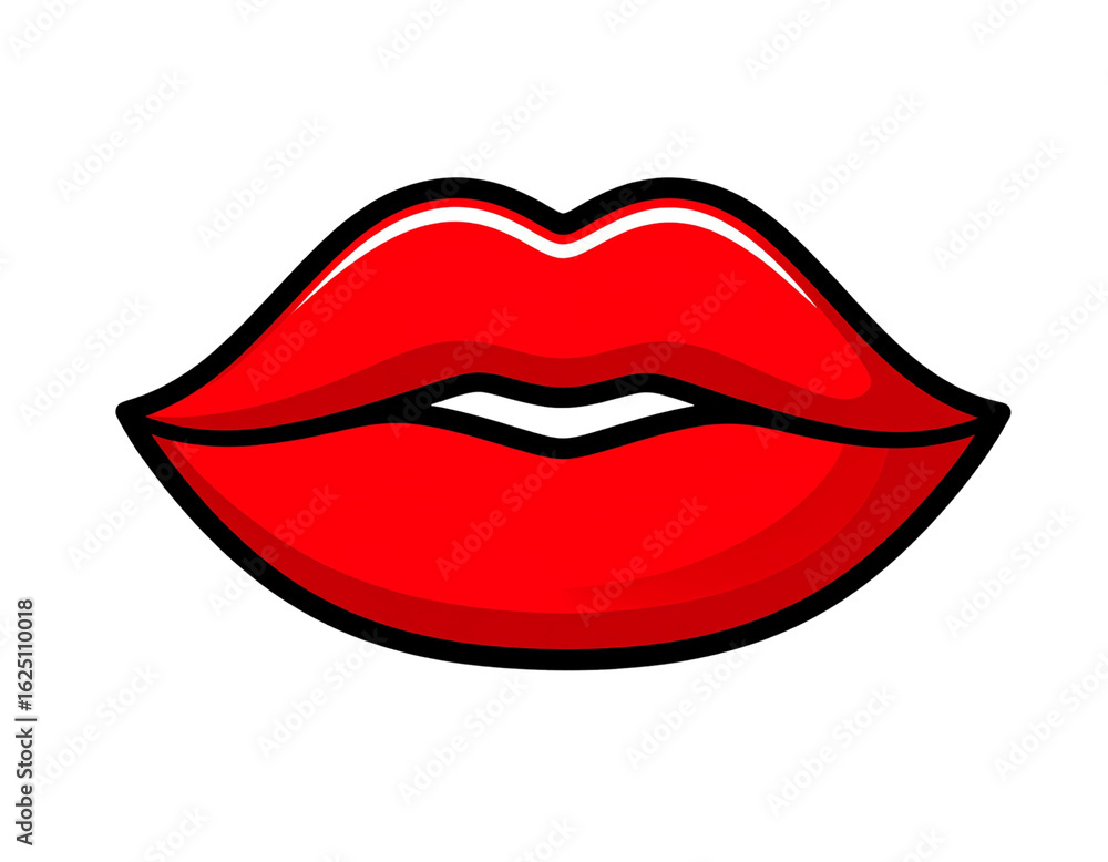 Glossy Red Lips with Slightly Open Mouth, Realistic Texture, Transparent Background PNG Glossy Red Lips with Slightly Open Mouth, Realistic Texture, Transparent Background PNG