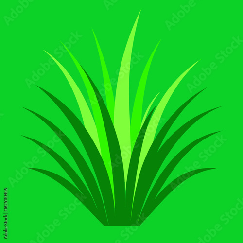 Vibrant green grass blades illustration on a bright green background