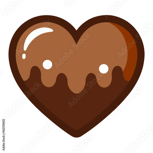Heart shaped chocolate cookie with drizzled icing