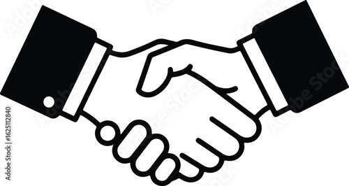 Handshake icon isolated on white background