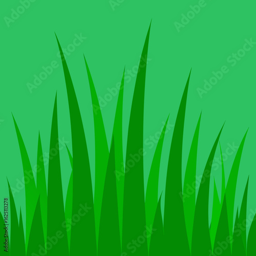 Abstract green grass blades on a light green background