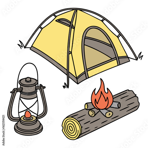 camping bundle tent firepit lantern