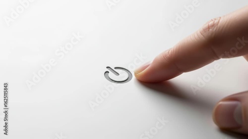 Pressing Power Button Symbol – Minimalist Concept of Burnout, Shutdown, and Digital Fatigue