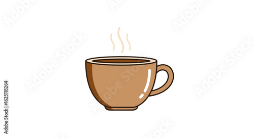 Vector Coffee Cup – Minimalist Hot Coffee Mug Illustration
