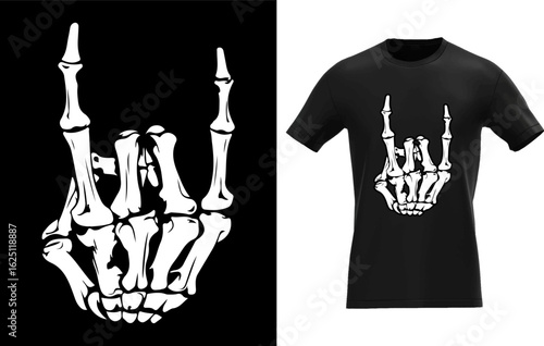 Punk rock skeleton with cool rocker style perfect for halloween celebrations and music themed events presented as a striking silhouette