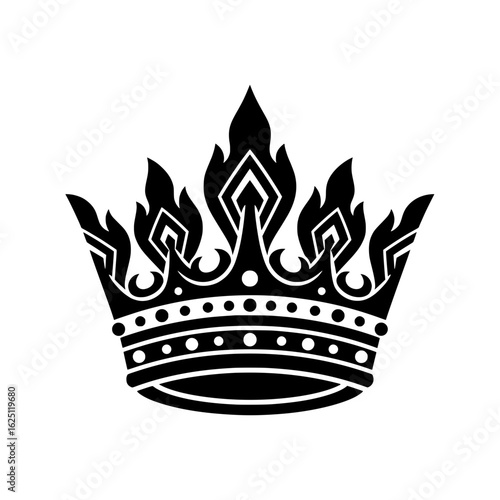 Vector illustration of a black crown silhouette