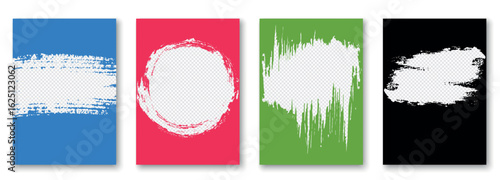 Hand drawn brush strokes frame. Vector grunge background. Design for poster, book cover, web banner.