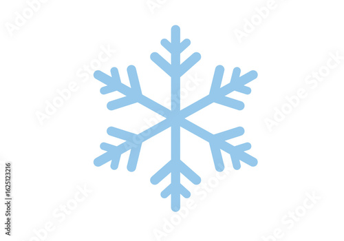 Simple Light Blue Snowflake Icon Design.