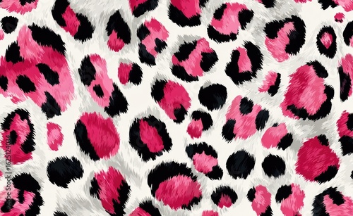 Vibrant pink leopard print texture background pattern.