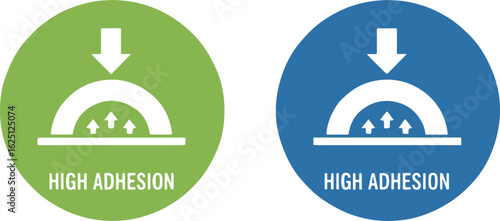 High Adhesion Icons in Green and Blue Circles