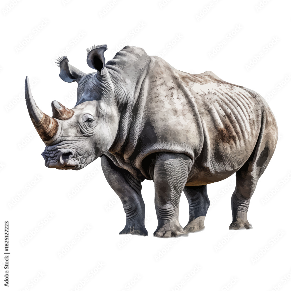 rhino isolated on white rhino isolated on white