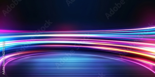 Vibrant Light Trails Against Dark Background for Abstract Design
