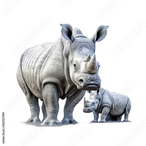 rhino isolated on white
