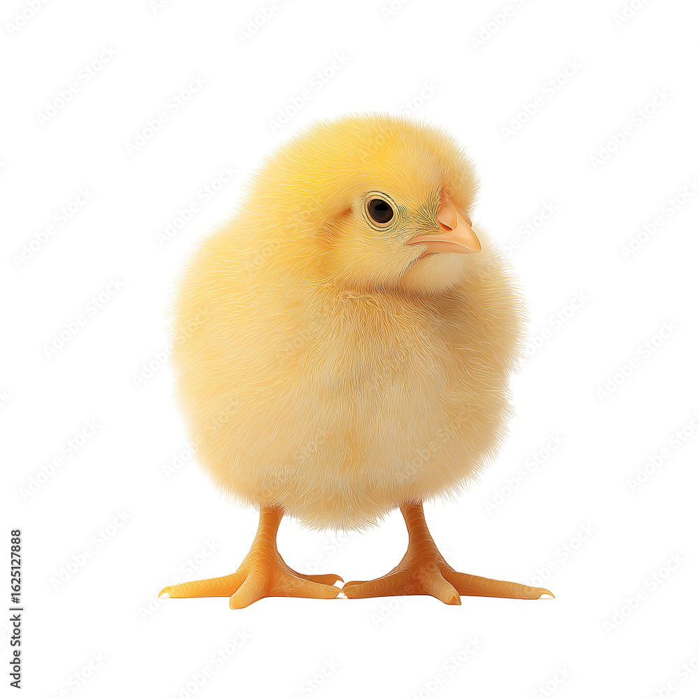 Obraz premium A yellow chicken , isolated on transparent background, png