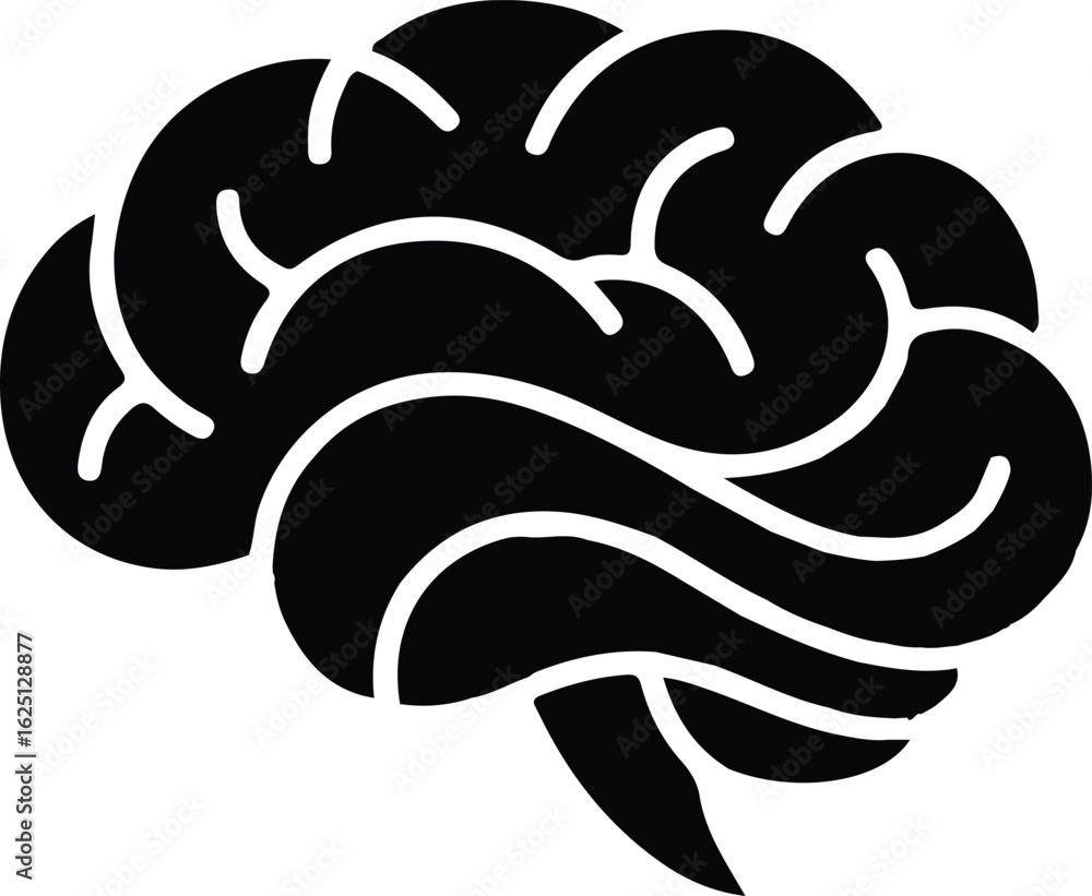 Naklejka premium A brain icon silhouette vector art illustration
