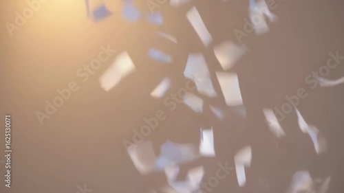 Bright and Colorful Paper Confetti Falling in a Soft Studio Light with Bokeh Effect for Celebratory Events