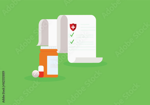 medicine bottle and prescription
