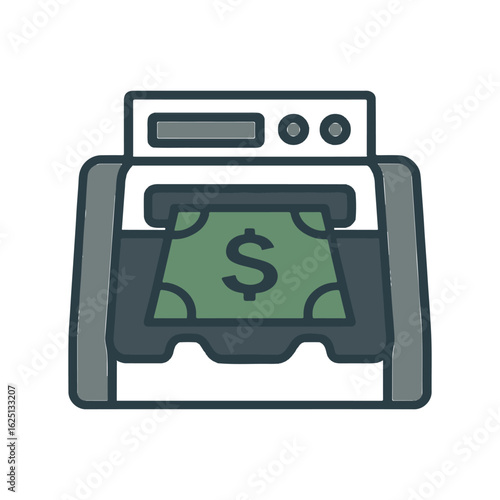 colored icon money counter vector on white background
Vector color illustration icon