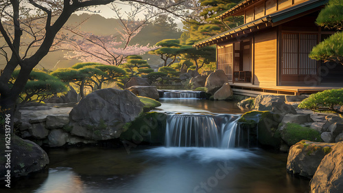 Japanese garden in autumn