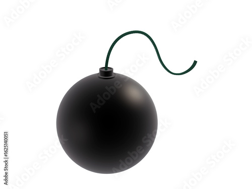 A round bomb isolated on a whte background