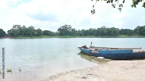 Landscape view of lake and forest in the countryside