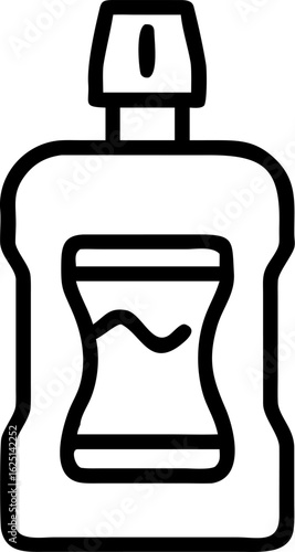 mouthwash vector icon on white or transparent background. Toilet and washroom items Stroke icon collections. Editable Stroke icon collection Outline icon.