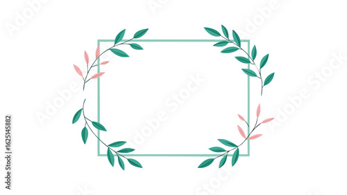 frame with bamboo leaves