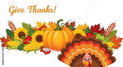 Festive Thanksgiving Border with 