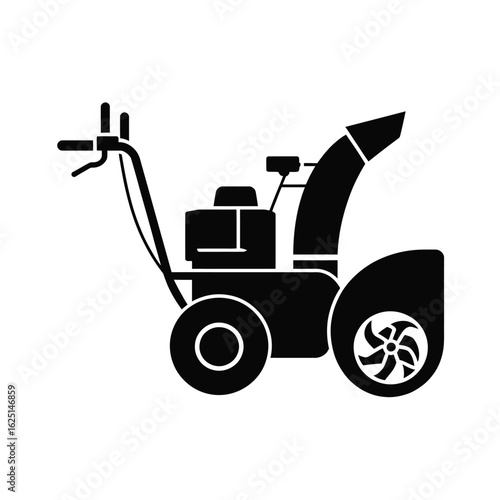 Black silhouette of a single stage snow blower