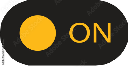 On switch button vector illustration. On switch button on Orange Contrast. 