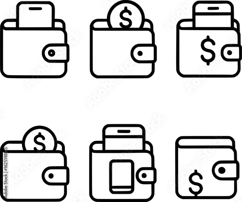 Ewallet digital wallet mobile payment vector collection 