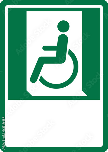 emergency and first aid safety signs_emergency exit for people unable to walk or with walking impairment (left) your custom message here portrait size a4/a3/a2/a1	 