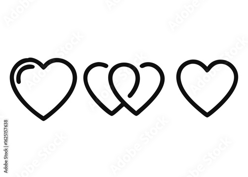 Heart vector icon Line, concept of love isolated on white