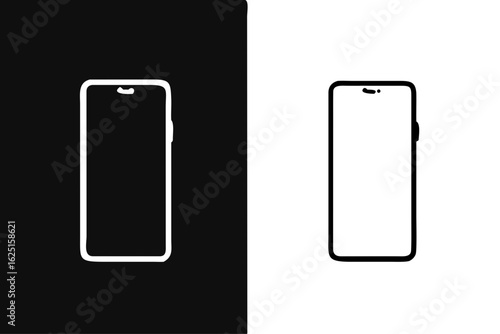 Smartphone mockup. Isolated from white and black backgrounds. with precision detail. android frameless design, vector Illustration