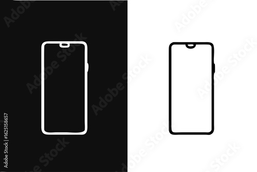 Smartphone mockup. Isolated from white and black backgrounds. with precision detail. android frameless design, vector Illustration