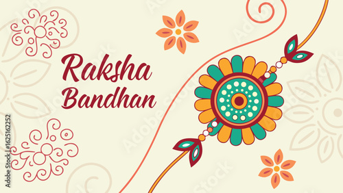 Happy Raksha Bandhan Indian Festival rakhi banner.