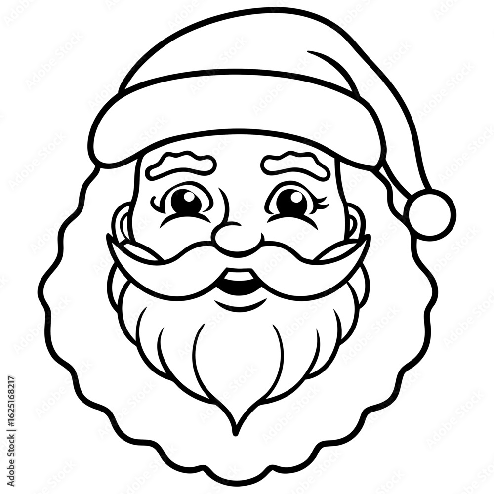 Obraz premium Classic Santa Face on White