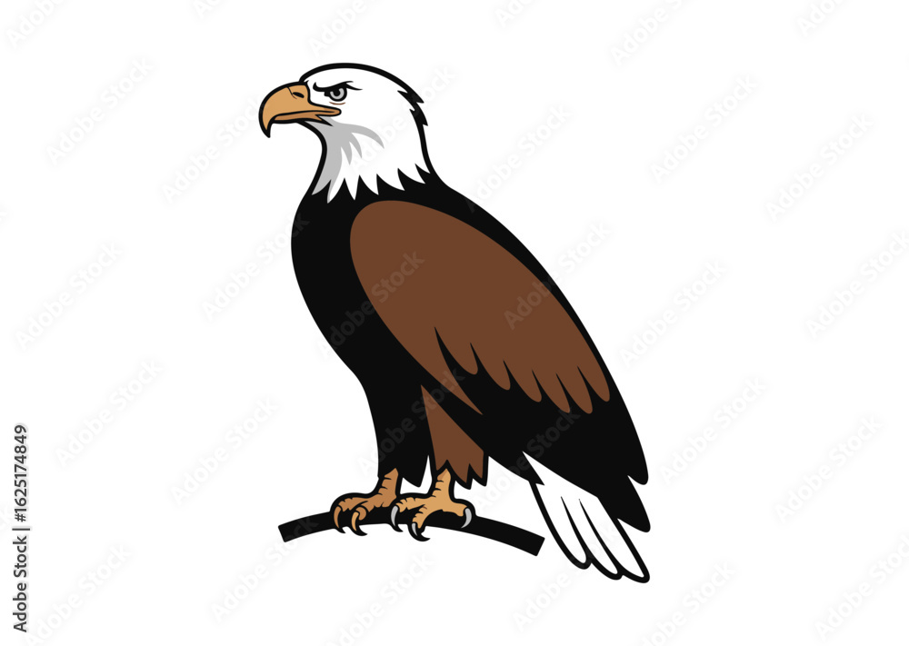 Fototapeta premium Bald Eagle Vector Illustration, Bald Eagle Icon