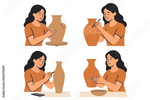 Artistic expression through skilled trades included pottery, tailoring, woodworking, and jewelry making