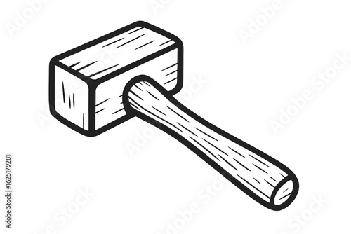 Vintage equipment design featuring a classic blacksmith's anvil illustration with horn and face, hand drawn as a metalwork tool