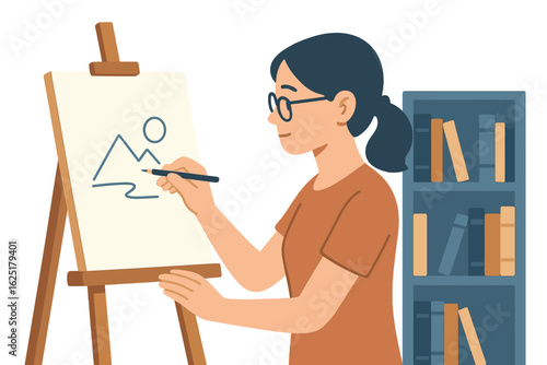 A fashion designer is creating sketches for a new dressmaking collection and online courses