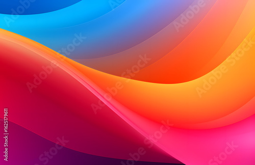 Vibrant gradient waves of blue orange pink and purple abstract background