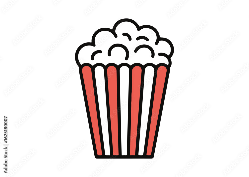 Popcorn Vector Illustration, Popcorn Icon Popcorn Vector Illustration, Popcorn Icon