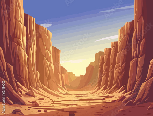Canyon landscape illustration 
