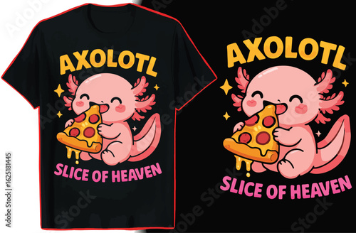 Axolotl T-Shirt Design | Cute Smiling Amphibian Retro Graphic