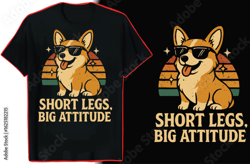 Corgi T-Shirt Design | Cute Dog Lover Funny Butt Retro Graphic