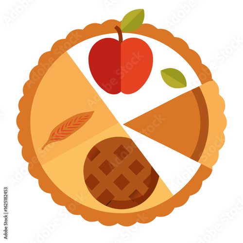 vector illustration of an apple pie