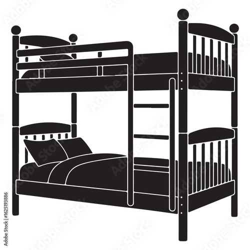 Classic bunk bed illustration perfect for childrens rooms hostel designs or dormitories simple furniture icon for interior decoration and sleeping arrangements